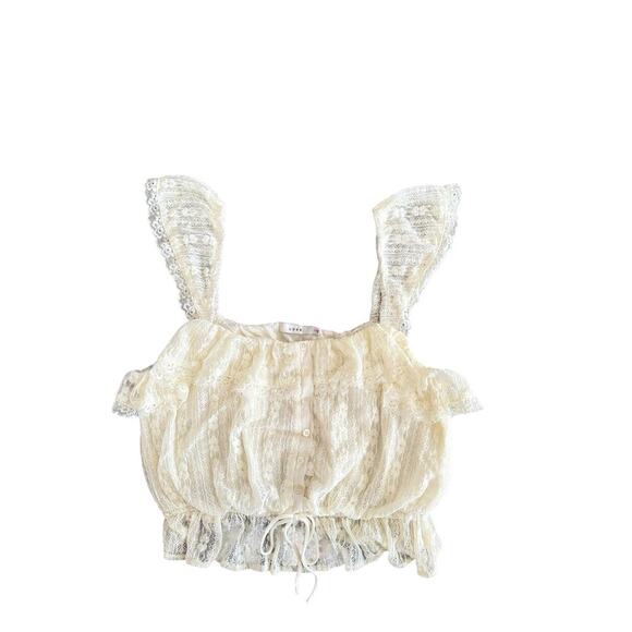Lush white lace crop top M - Picture 1 of 5